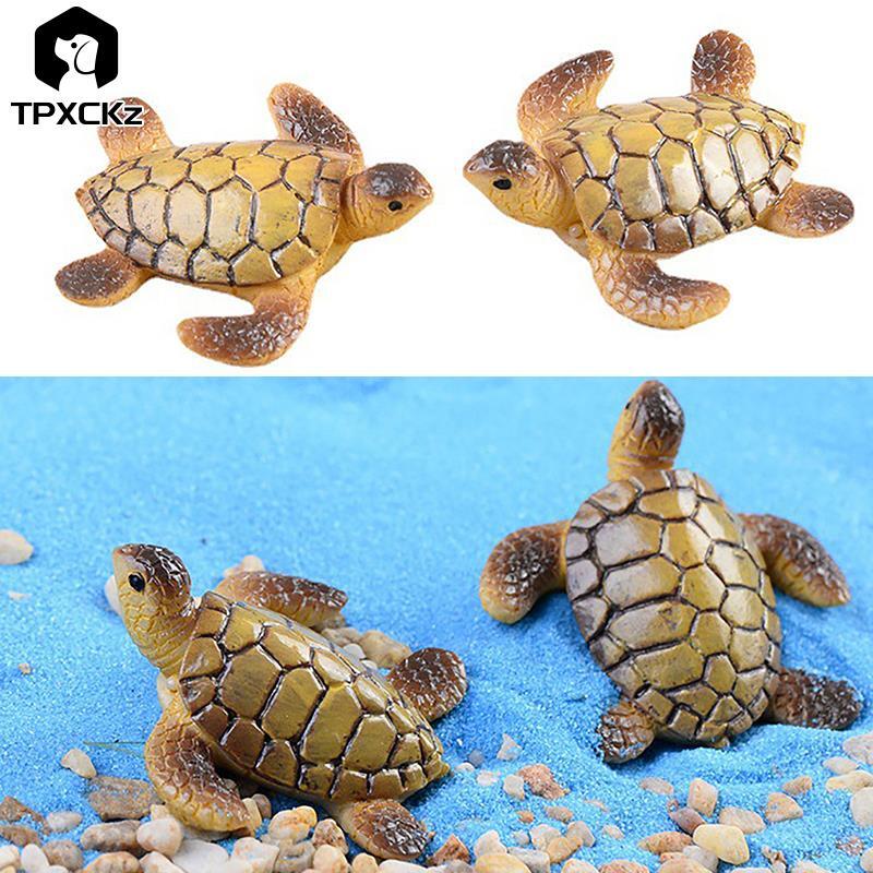 1 個水族館の水槽の装飾ミニウミガメモデル樹脂装飾品ホーム風景アクセサリー細かい技量レイアウト小道具