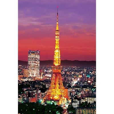 エポック社 300ピース ジグソーパズル 日本風景 東京タワー ライトアップ (26×38cm) 26-129s のり付き ヘラ付き 点数券付き EPOCH