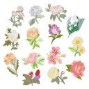 ワッペン アイロン刺繍 アップリケ DIY服 フラワー 花 モチーフ おしゃれ カワイイ 装飾 男の子 女の子 保育園 幼稚園 パッチ 補修 小さいサイズ 14枚セット 衣類 浴衣 手袋 手帳 飾り