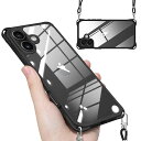 iPhone 16 Plus 用 ケース クリア ショルダー ストラップ付き iPhone16 Plus 用 カバー 肩掛け 縄掛け 斜めかけ 透明 TPUバンパー シリコン 薄型 軽量 耐衝撃 黄ばみなし 落下防止 アイフォン16 Plus 用 ハ