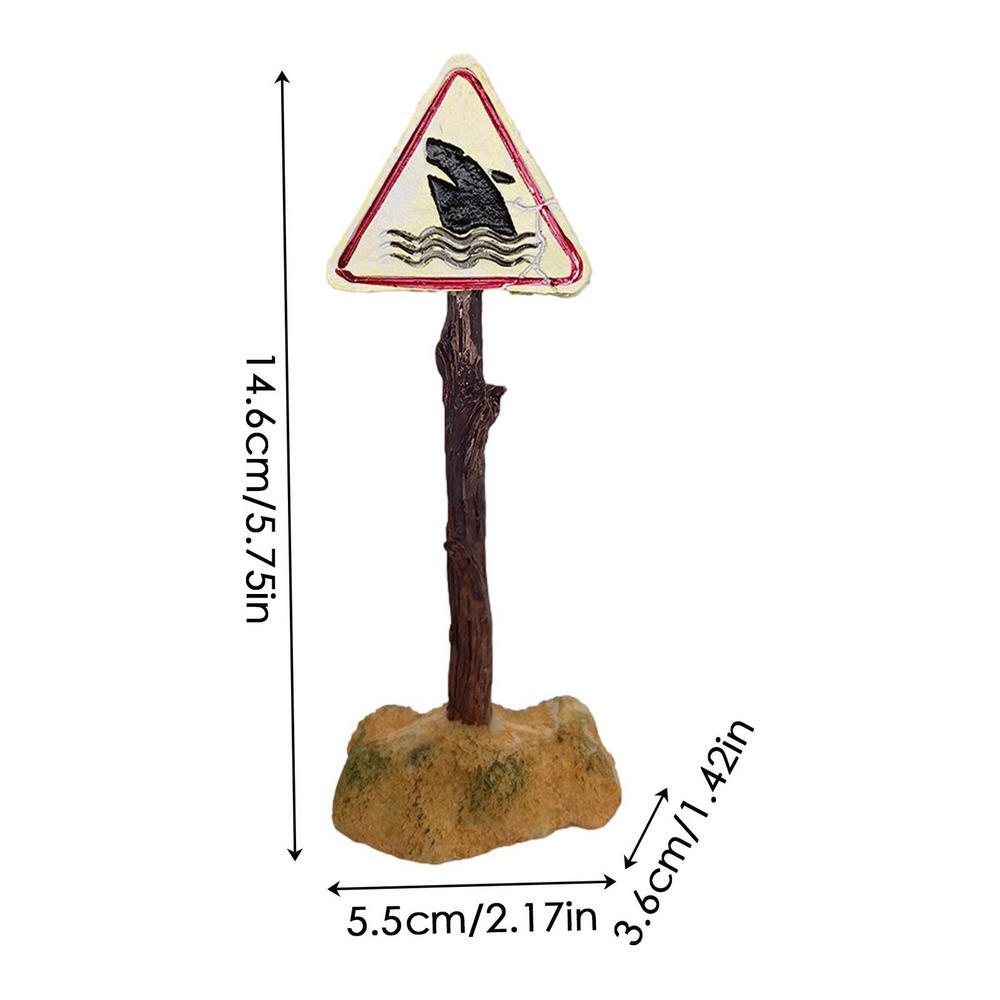 水族館サメ警告サイン樹脂水槽装飾面白い水族館水槽の装飾装飾品水族館の水槽用