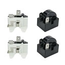 冷蔵庫スターターリレー 4.7 PTC 2ピン 15Ω 冷蔵庫スターターリレー 1/5HP 冷蔵庫過負荷プロテクター交換パーツ (合計4個)