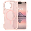 iPhone16Promax ケース MagSafe対応 ウェーブ 半透明 いphone 16Promax マグセフ 可愛い ケース うねうね 韓国 クリア 人気 バンパー 耐衝撃 指紋防止 ワイヤレス充電 マット感 滑り止め スマホケース iPho