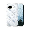Google Pixe 9A ケース クリア ウェーブ 菱形バック ピクセル 9a うねうね ケース 透明TPU キラキラ 菱形 凸凹 アルミ箔シルバー 可愛い 韓国 人気 スマホケース Pixe9a 耐衝撃 超軽量 おしゃれ バンパー ストラップホ