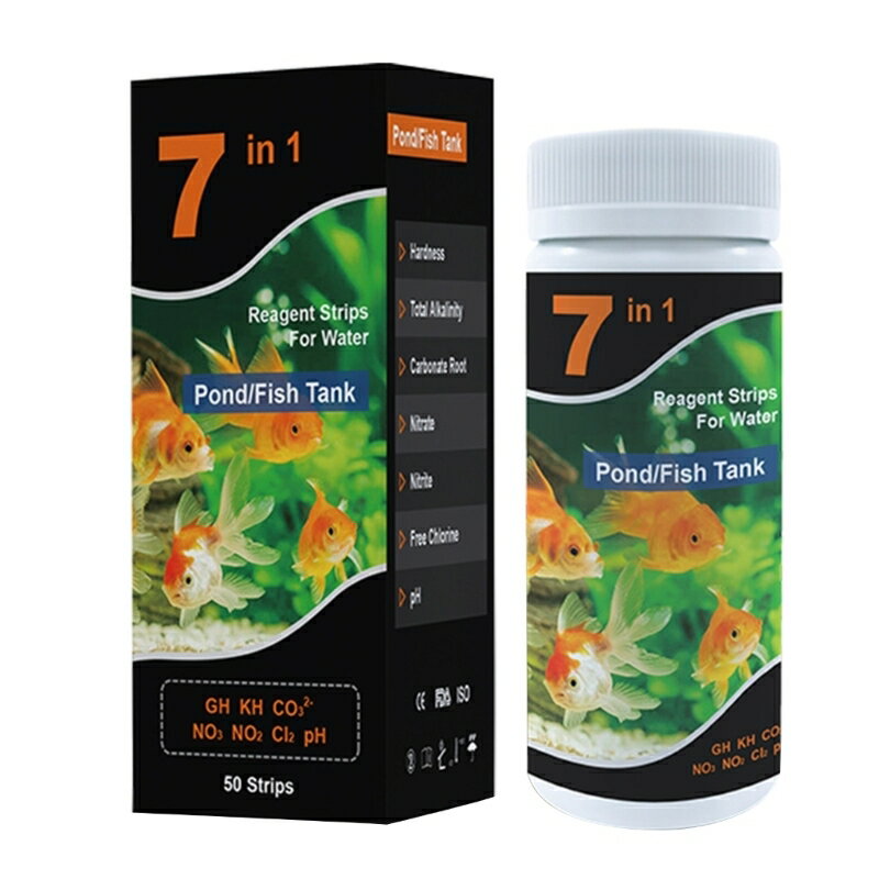 水族館のテストストリップセット,淡水および塩水水槽のセット,ph品質を検出するテスト,7 in 1, 50個,100
