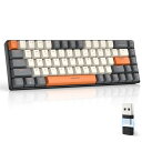 x ZIYOU LANG Bluetoothワイヤレス ゲーミングキーボード 無線 小型 赤軸K68キーボード2.4GHZ USB接続 テンキーレス Windows Mac iPad iOS Android Surface対応 在宅勤務 日本語説明書(2)