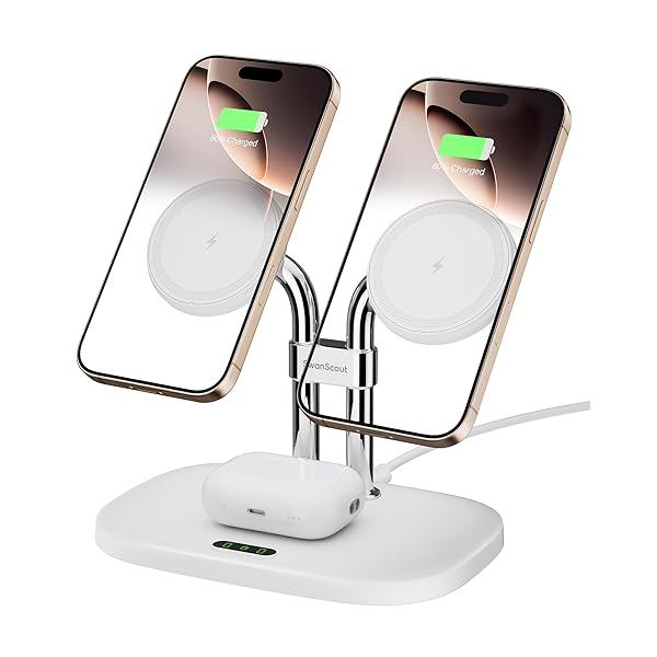 iPhone 16 15に対応ワイヤレス充電器、 706M、デュアル mag-safe 充電器 iPhone 16/15/14/13/12シリー..