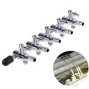 【高性能エアーバルブマニホールド】アクアリウム用空気弁1セット(5方)- 独立制御バルブ