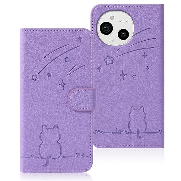 AQUOS sense9 ケース 手帳型 docomo SH-53E ケース 流れ星子猫 アクオスセンス9 ケース 可愛い 猫柄 ねこ aquosセンス9 ケース 財布型 耐衝撃 au SHG14 SH-M29 ケース 携帯カバー カード収納 AQU