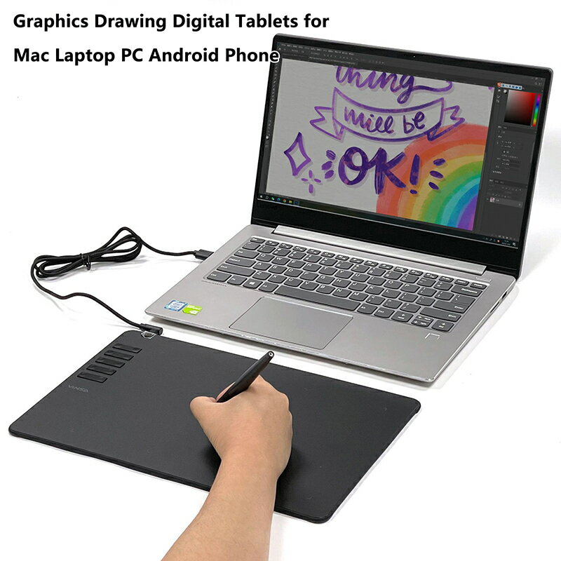 グラフィック描画タブレットデジタルペンパッド書き込み描画ボード Android 電話 Windows Mac ラップトップ用絵画デザインコース