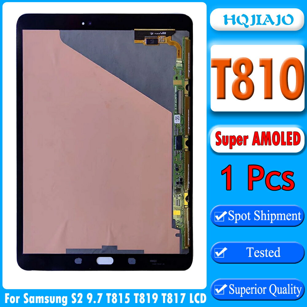LCDタッチスクリーンデジタイザー,Samsungタブレット用,タブs2 9.7,t810,t815,t819,t817,t810,t815