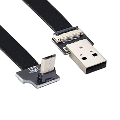 NFHK 上向きUSB 2.0 Type-A オスからMicro USB 5ピンオス データフラットスリムFPCケーブル FPV & ディスク & 電話用 200cm