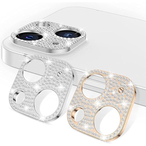 iPhone 15 / iPhone 15 Plus用 カメラフィルム (2枚セット) シルバー+ローズゴールド レンズカバー カ..