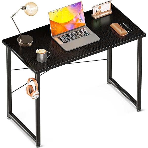 デスク 机 pcデスク 幅80cm ゲーミングデスク パソコンデスク シンプルデスク 桌子 小さい computer desk 学習机 コンパクト 电脑桌 フック付き 在宅ワーク おしゃれ 組立簡単 黒い
