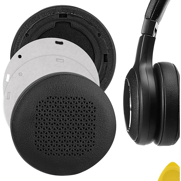 イヤーパッド QuickFit 互換性 パッド ジェイビーエル Duet BT, Duet Bluetooth Wireless On-Ear ヘッドホンに対応 パッド イヤー/イヤーカップ (プロテインレザー/ブラック)