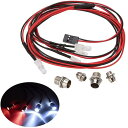 RC 1:10 On-Road Car用 5mm 3mm 夜 LED ヘッドライト 4 LEDライトキット アップグレード部品 2白色LEDライト+2赤色LED...