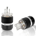 オーディオ用電源プラグ ロジウムメッキ 純銅 3ピン 電源コネクタ 自作電源電源コード用 15A/ 125V 10A/ 250V 6-18MMワイヤー適用 アルミニウム合金製シェル パワープラグ IEC320C13コネクター ペアハイエンド オーディ