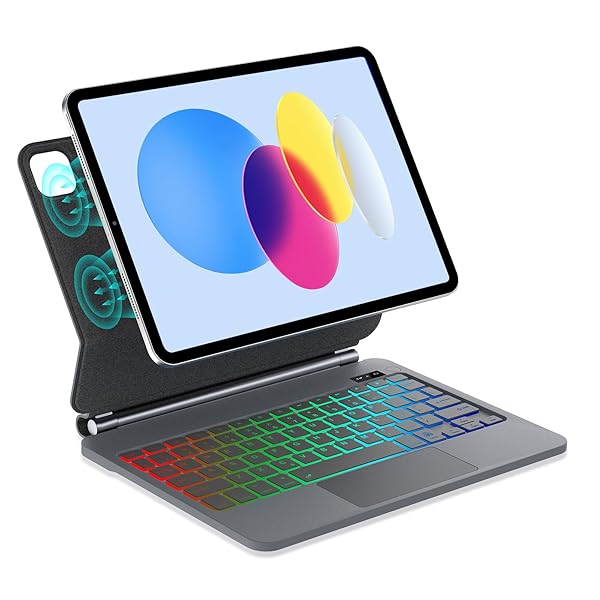 【2025年新登場】 マジックキーボード ipad 10世代 ケース キーボード iPadA16 第11世代 (2025)用 軽量 超薄型 タッチパッド搭載 7色バックライト フローティングデザイン 磁気吸着 アイパッド 第10世代 10.9インチ