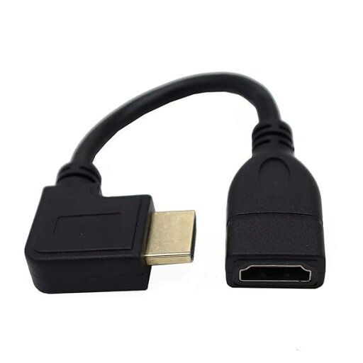 HDMI 延長ケーブル ハイスピード オス-メス 金メッキ端子 90°L型 【2本】HDMIタイプA オス- HDMIタイプA メス (左L 0.15m 2本装, Black) HDMI 延長ケーブル ハイスピード オス-メス 金メッキ端子 90°L型 【2本】HDMIタイプA オス- HDMIタイプA メス (左L 0.15m 2本装, Black)