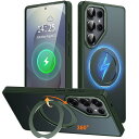 Galaxy S25 Ultra 用 ケース Magsafe対応 ワイヤレス充電 360°回転スタンド 縦横両対応 スマホケース ギャラクシー S25 ウルトラ/SC-52F 用 米軍規格 耐衝撃 マグセーフ リング マグネット搭載 ギャラクシー