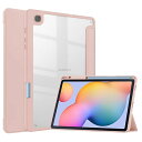 Galaxy Tab S6 Lite 10.4インチ ケース 背面透明 クリア S Pen 収納 充電対応 オートスリープ 3つ折りスタンド Android タブレット ギャラクシー Tab S6 Lite カバー 透明 耐衝撃 軽量 (Tab S6(2)