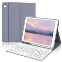 iPad キーボード 第9世代 第8世代 第7世代 ケース ペン収納 軽量 薄型 iPad air3 キーボード付きケース 耐衝撃 傷つけ防止 オートスリープ機能 脱着式 Bluetooth キーボードカバー 手帳型 10.2/10.5インチ パープ