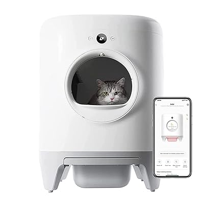 楽天ぺんぎんやPETKIT 猫 トイレ スマホ管理 センサー付き 飛散防止 自動 定期清掃 掃除簡単 お留守番 専用APP IOS/Android対応 日本語説明書付き ホワイト