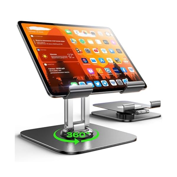 iPad スタンド タブレット iPad mini 角度自由調整 タブレットスタンド 卓上 折り畳み iPadスタンド アルミ合金製 タブレットホルダー 滑り止め モニタースタンド 安定性拔群 置き台 テーブル 2024人間工学設計 iPad 10世