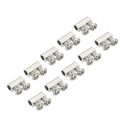 PATIKIL 12x4.5x5.5 mm ワイヤーロープクリップ 20個 スチールケーブルクランプ 3 mm ダブルホール ワイヤーロックロープ継手クリップ M3*0.5ネジ付き ケーブル用