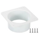 PATIKIL 100 mm ダクト接続フランジ 乾燥機通気壁プレート 正方形-ラウンド 直線ダクトプレート 暖房 冷房 換気扇用 ホワイト