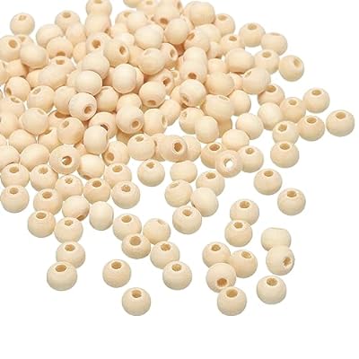 PATIKIL 6mm 天然木製ビーズ 500個入り 未加工ウッドビーズ 丸いルーズビーズ スペーサービーズ DIY 工芸 ジュエリー作り インテリア 家の装飾