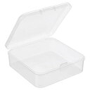 PATIKIL 収納ケース 75x25 mm 6個 クリア貯蔵容器 ヒンジ付きのふた プラスチック 正方形ボックス ビーズ アート 工芸用