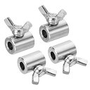 PATIKIL 304ステンレス鋼 7 mm内径 ハンドネジクランプ 4個 単穴ワイヤーロープファスナー 蝶ネジ 2-3 mm鋼線用 シルバー