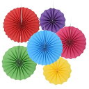 PATIKIL 20 cm/30 cm/40 cm ペーパーファン吊り飾り 6合1セット ラウンド 誕生日 結婚式 卒業式 イベント パーティー用 カラフル