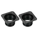 PATIKIL 75 mm ダクト接続フランジ 2個 乾燥機通気壁プレート 正方形-ラウンド直線ダクトプレート 暖房 冷房 換気扇用 ブラック