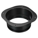 PATIKIL 150 mm ダクト接続フランジ 乾燥機通気壁プレート 正方形-ラウンド直線ダクトプレート 暖房 冷房 換気扇用 ブラック