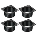 PATIKIL 75 mm ダクト接続フランジ 4個 乾燥機通気壁プレート 正方形-ラウンド直線ダクトプレート 暖房 冷房 換気扇用 ブラック