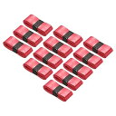 PATIKIL 110cm テニスラケットグリップテープ 12本 PU オーバーグリップ 伸縮性 滑り止め 吸汗 バドミントン 釣り竿用 レッド