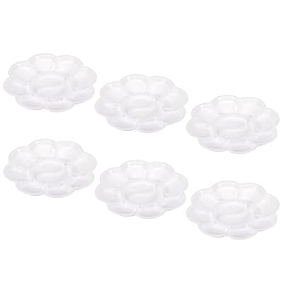 PATIKIL 10ウェルズ 85 mm 塗料トレイパレット 12個 塗装パレットホルダー フラワーシェイプ アートと..