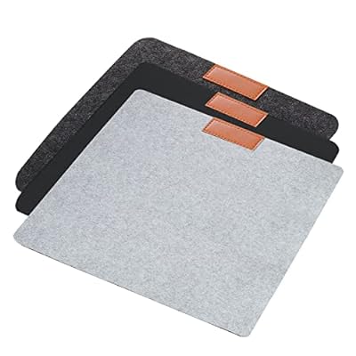 PATIKIL 32 x 32 cm マウスパッド 3個 両面 柔らかい スムーズ デスクパッド ライティングマット オフィスホーム用 グレー ダークグレー ブラック