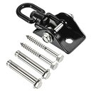 PATIKIL 1.9cm 360°スイングハンガー ハンガーブラケット 取付フック 2木ねじ付 2拡張ボルト付 天井用木製梁用