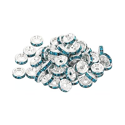 PATIKIL 8 mmスペーサービーズ 100個 ビーズスペーサー ロンデルスペーサービーズ ラインストーン 小さ..