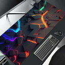 大型滑り止めゲーミングマウスパッド、赤と青のグラデーションデザイン、ゴム縫いエッジ、ゲーマー用デスクマット、オフィスワーク、90x40(2)