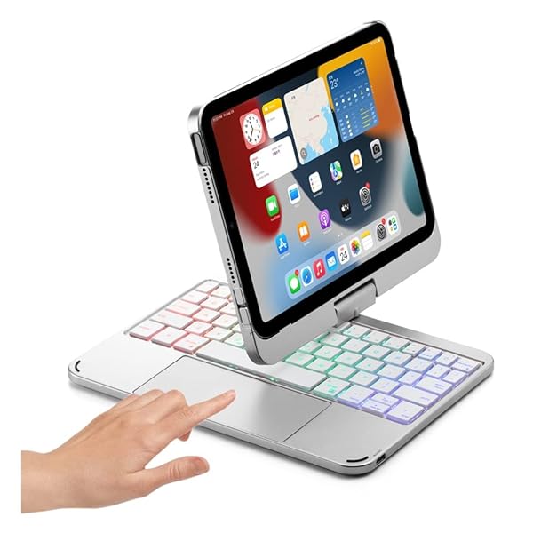 360度回転 iPad Mini 6 / iPad mini7 (A17 Pro、2024) キーボード タッチパッド バックライト付き iPad mini 第6世代 カバー トラックパッド キーボード付き アイパッド iPad mini6 キーボー