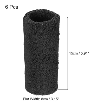 PATIKIL スポーツリストバンド 8x15cm 6本 綿テリークロス 吸収性の汗止めバンド ...