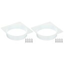 PATIKIL 200 mm ダクト接続フランジ 2個 乾燥機通気壁プレート 正方形-ラウンド直線ダクトプレート 暖房 冷房 換気扇用 ホワイト