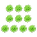 PATIKIL 7 cm シフォンフラワー シフォン製花 メッシュ生地の花 10個 縫製生地 アップリケヘッドバンド DIYクラフト結婚式装飾用 ライム緑