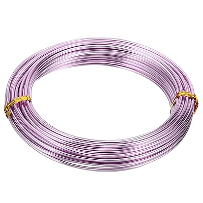 PATIKIL 32.8ft アルミワイヤー 1本のジュエリーワイヤーアルミクラフトワイヤー2mm 12ゲージワイヤーメタル ジュエリーメイキングビーディングクラフトペンダントアート用 ピンク