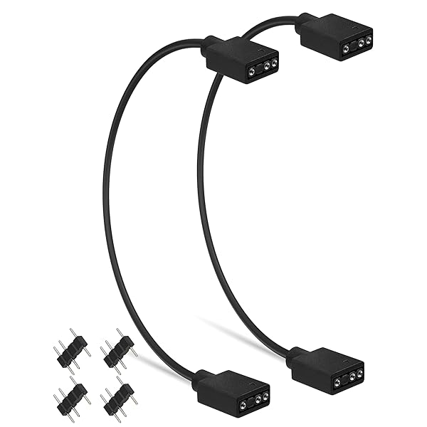 upHere ARGBファン用電源ケーブル アドレサブルLED用5V3ピンARGBヘッダーコネクタ RGBファンやLEDテープ増設用 2本【53ARGB1-2】