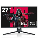 KOORUI 27インチ ゲーミングモニター 27E1QA QHD 2560×1440/VA非光沢/144Hz/1ms/FreeSync対応/G-SYNC対応/傾き調節 ゲーム モニター HDMI X2,DisplayPort ゲーミング ディスプレ